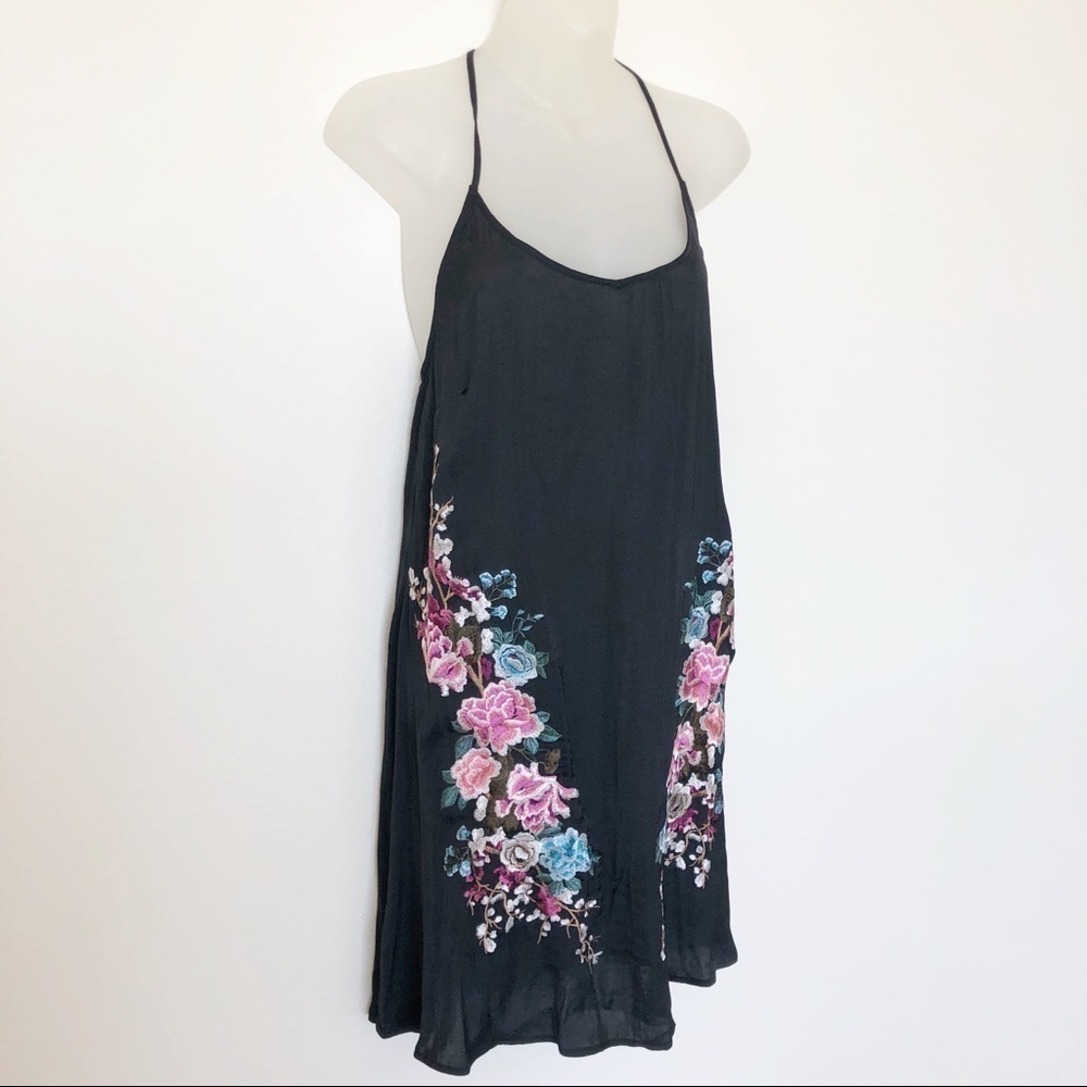 Lucky Brand Womens Zen Garden Floral Embroidered Swim Cover Up Slip Dress XS - Picture 4 of 9